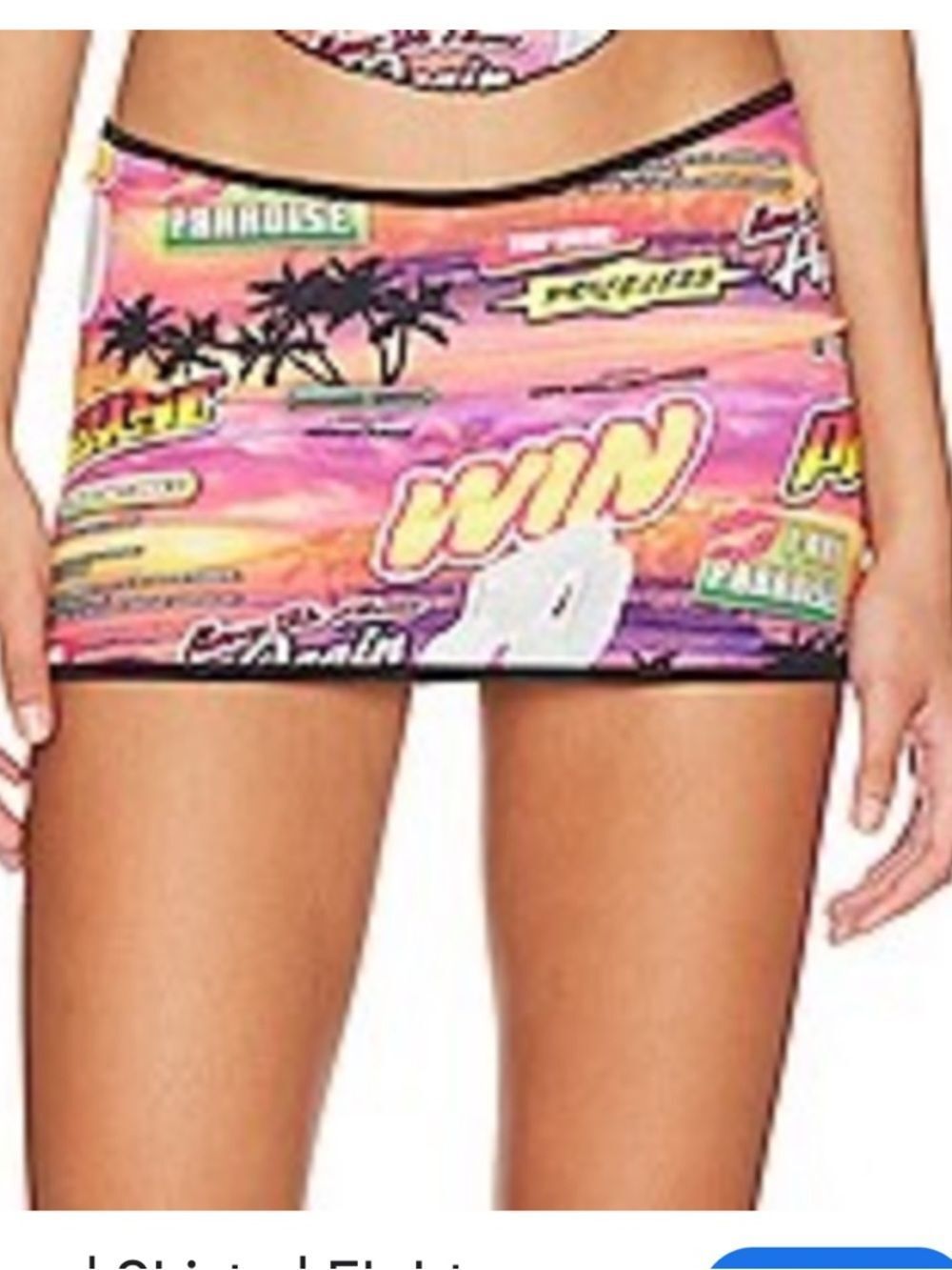 Miaou Electra Sunset Stripe Mini Skirt in Pink Orange Purple